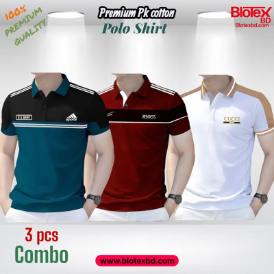 3 PCS COMBO OFFER! Super Premium Half Sleeve polo Shirt For Men's